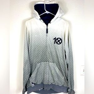10 Deep Hoodie. XXL. White to Grey Dotted Fade ⚪️☑️